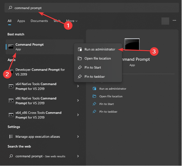 Open Command Prompt as Administrator
